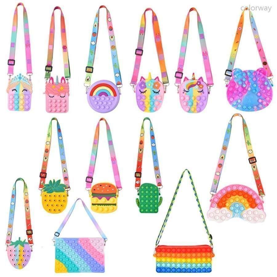 プッシュポップ バブル バッグ ショルダーバッグ ストレス解消グッズ 無限プチプチ スクイーズ玩具 知育 ポップイット プッシュポップ