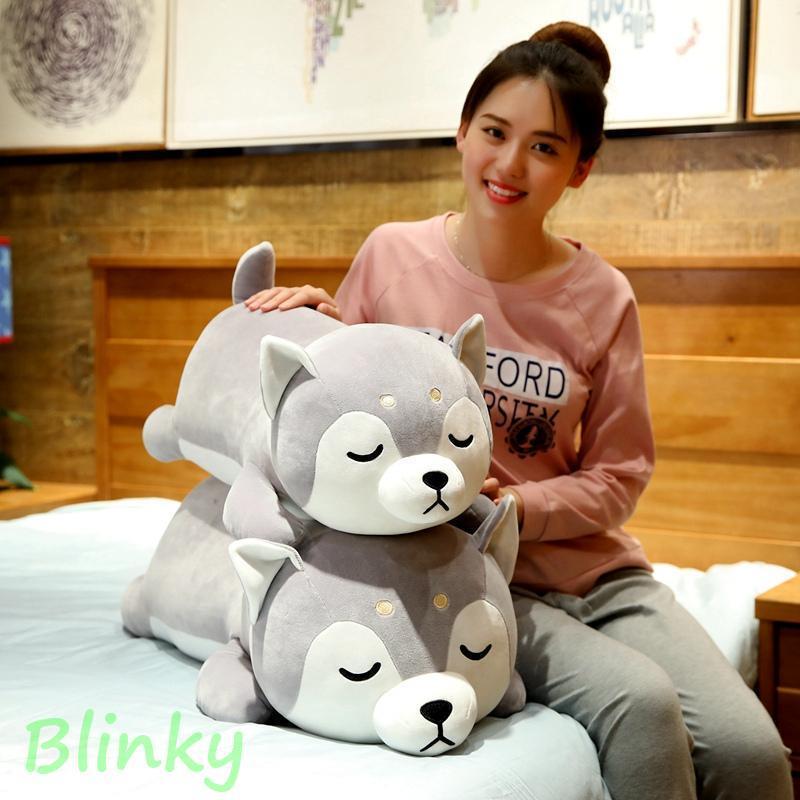 ハスキーぬいぐるみいぬ犬抱き枕おもちゃクッションかわいい萌え萌え癒し縫いぐるみ お誕生日クリスマ..