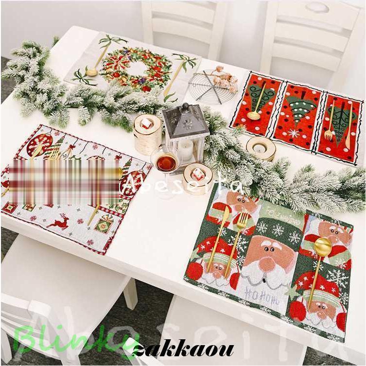 クリスマス ランチョンマット 2点セット 飾り 2024 テーブルクロス イラスト テーブルセッティング ク..