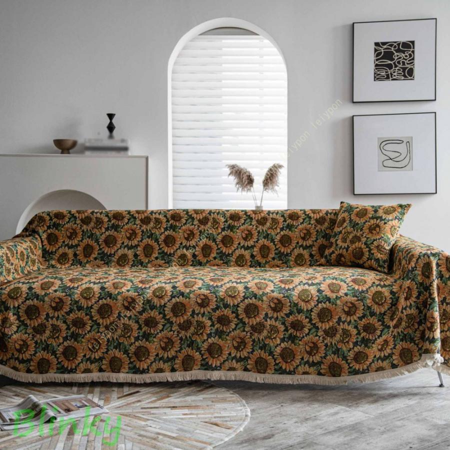 ソファカバー ソファー カバー マルチカバー 長方形 ソファーカバー レトロ 1人掛け ベッドカバー テー..