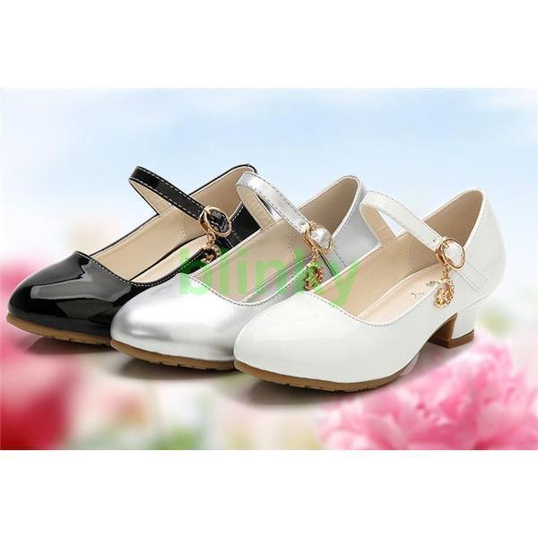 子供靴 フォーマル 女の子 ピアノ発表会 シューズ キッズ ジュニア フラット パンプス 子供 リボン カ..