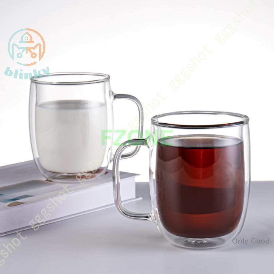 ガラスマグ シンプル ダブルウォールグラスマグ 500ml ガラスコップ マグカップ ティーカップ 和風 お..