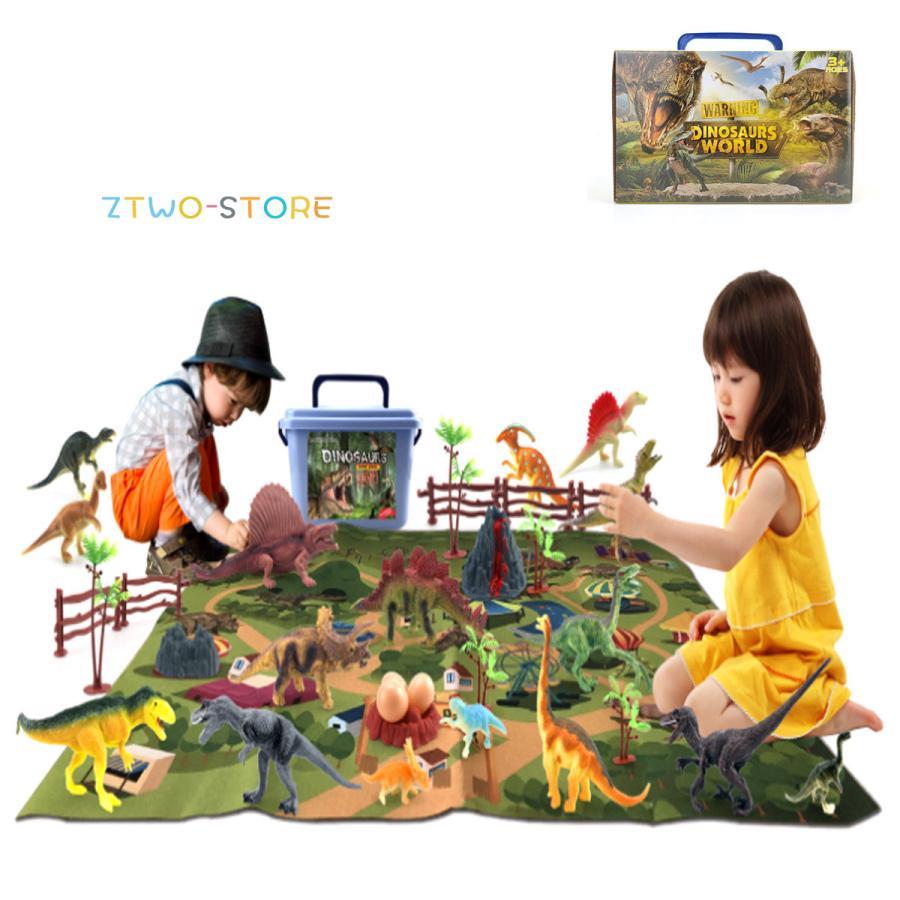 恐竜 おもちゃ フィギュア セット パズル マップ トラック 車 ヘリコプター 創造できる恐竜公園 ジュラ..