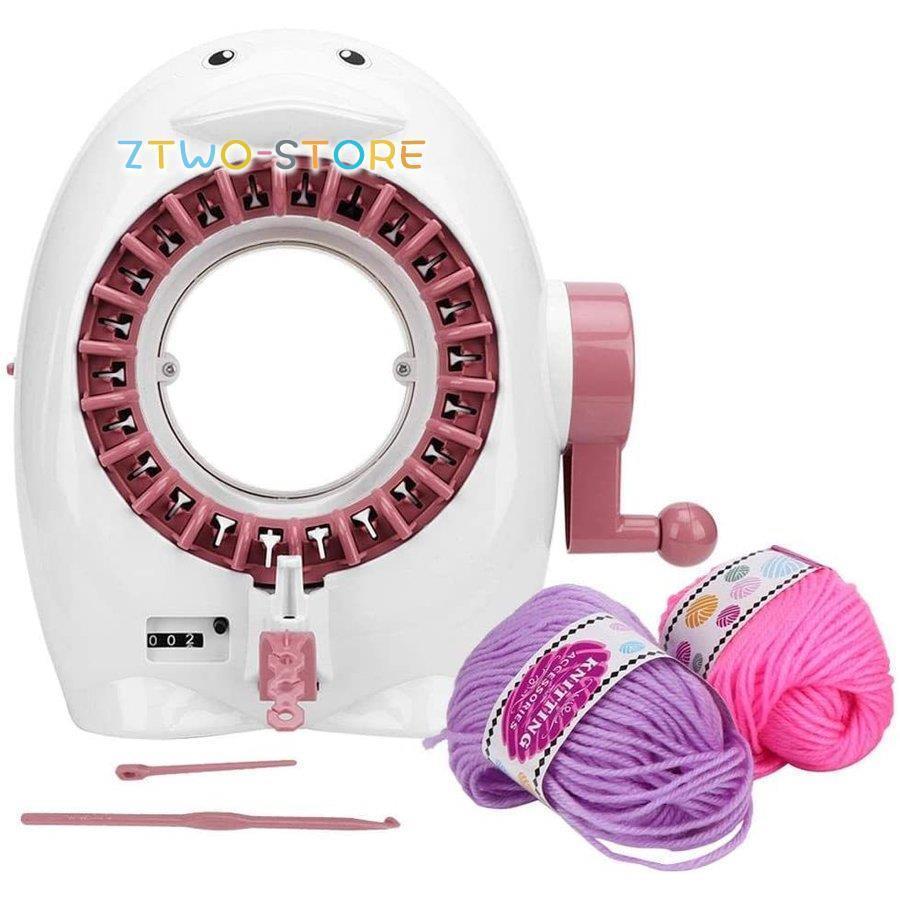 22針 編み機おもちゃ 編みキット 編み物おもちゃ 22針 編み機玩具 丸型 毛糸付き 調節可能 可愛いペン..