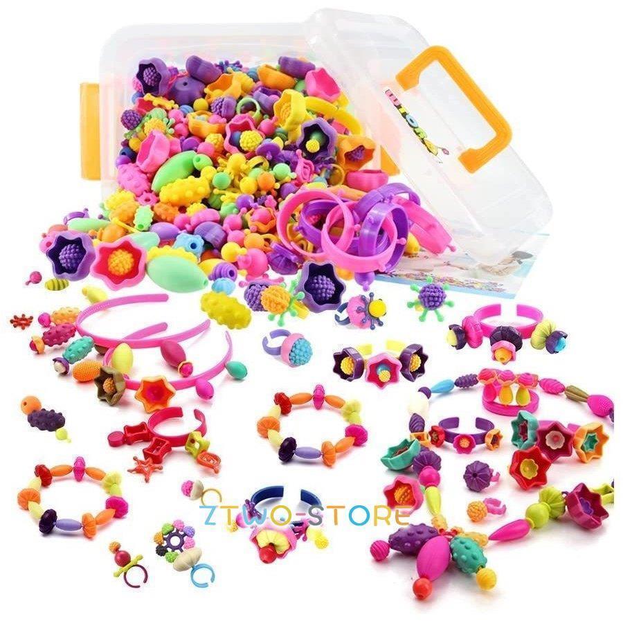 おもちゃ ビーズ アクセサリーキット DIY材料 手作り 知育玩具 メイキングトイ 女の子 子供のお誕生日..