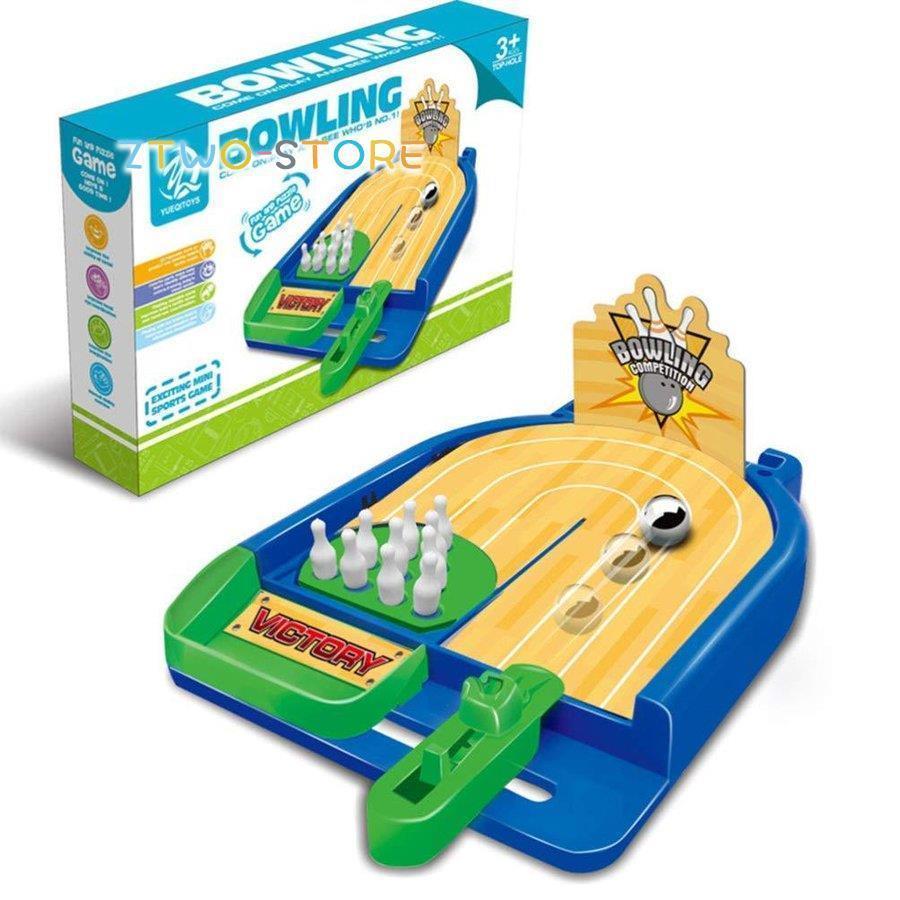 ミニ卓上ボールおもちゃ ミニアーケードおもちゃ インタラクティブ デスクトップゲーム（ブルーボウリ..