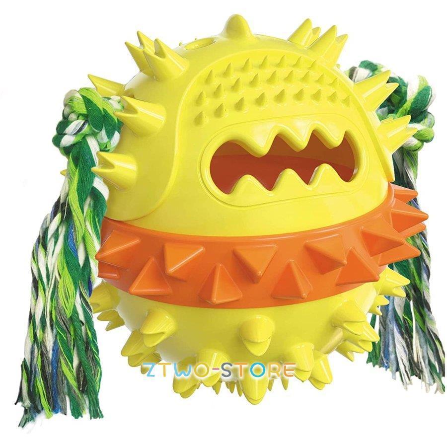 犬用おもちゃ 噛むおもちゃ おやつボール いぬおもちゃ 知育玩具 ロープ付き 餌入れ 音が鳴る 運動不足..