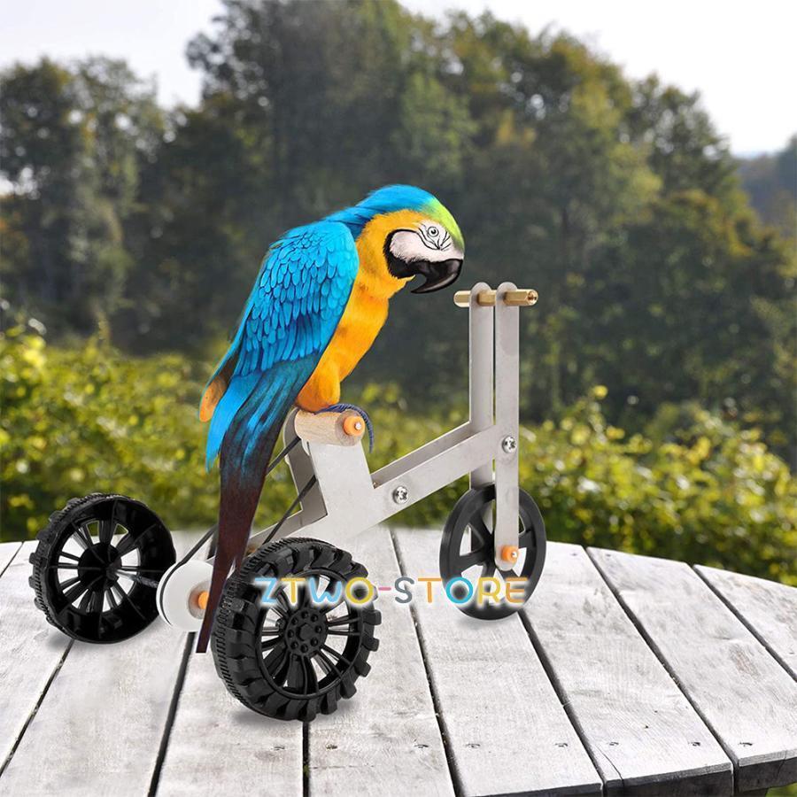 鳥インテリジェンストレーニングおもちゃオウムパズル自転車おもちゃペットオウムバイクおもちゃ鳥足タ..