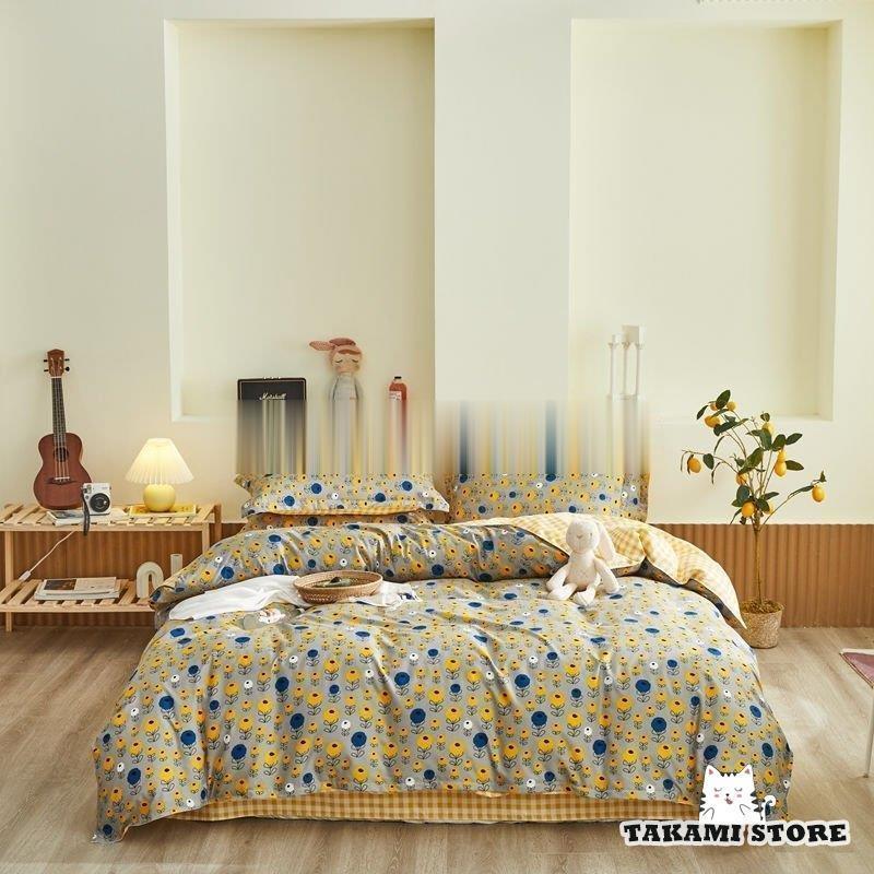 寝具セット 布団カバーセット 4点セット 布団カバー 枕カバー シートセット 水玉 ダブル ベッド用 防臭..