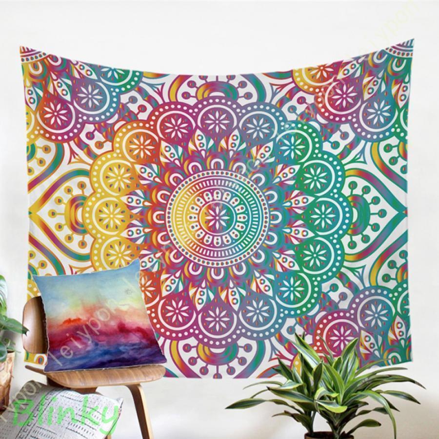 エスニック タペストリー 曼陀羅 マンダラ ボヘミアン風 飾り インテリア 壁掛け おしゃれ 部屋 大判タ..