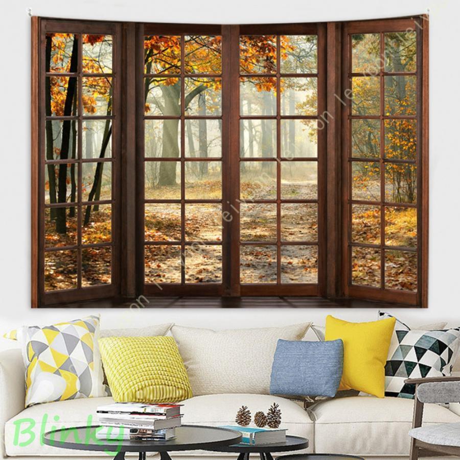 北欧 タペストリー おしゃれ 風景 海 大判 大きい 季節 ビーチ ポスター 目隠し 布 部屋 飾り 飾り付け..