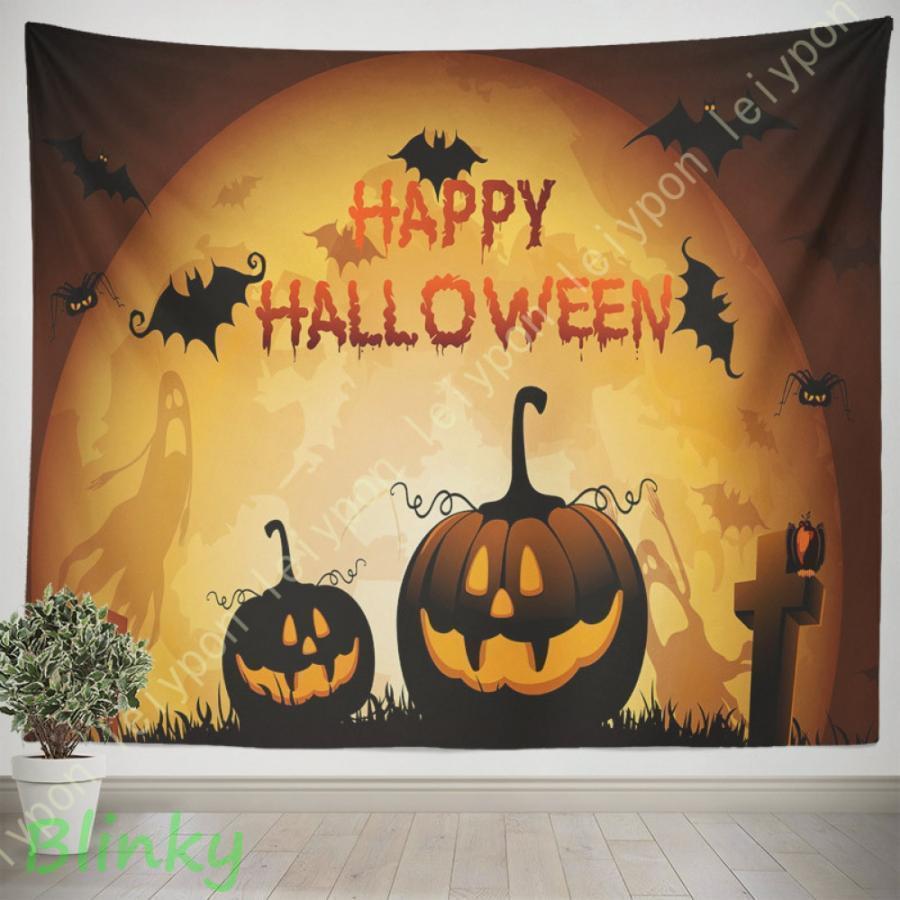 ハロウィン タペストリー 壁掛け スパイダー コウモリ 月夜 不気味 インテリア 多機能 ハロウィンパー..