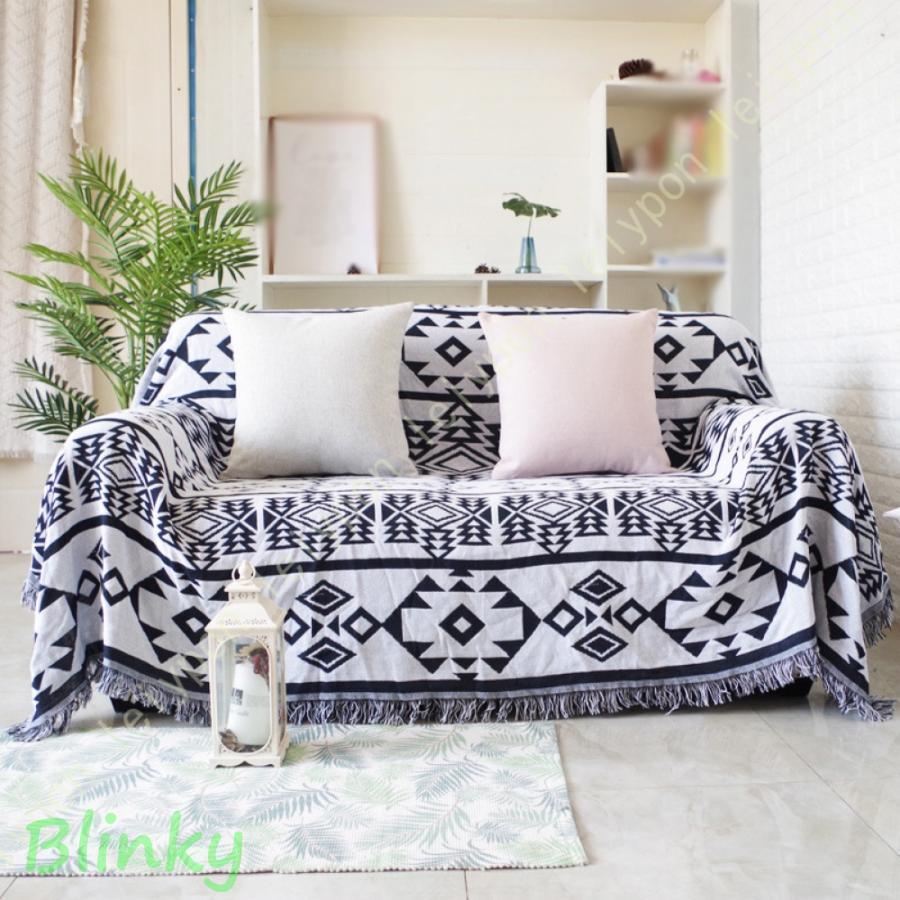 マルチカバー フリンジ付き ボヘミア 北欧 ハワイアン風 エスニック ソファーカバー 大きい 長方形 モ..