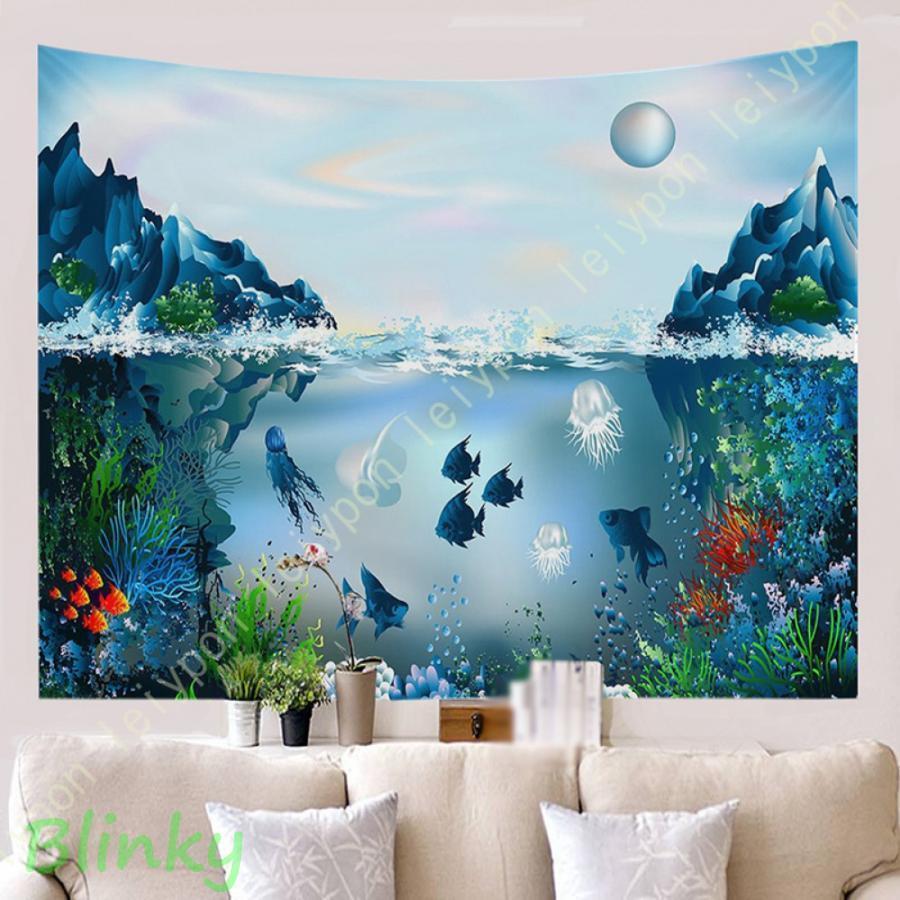 壁掛けタペストリー 海底世界 イルカ おしゃれな壁掛け 動物 ホーム飾り インテリア モダンなアート 飾..