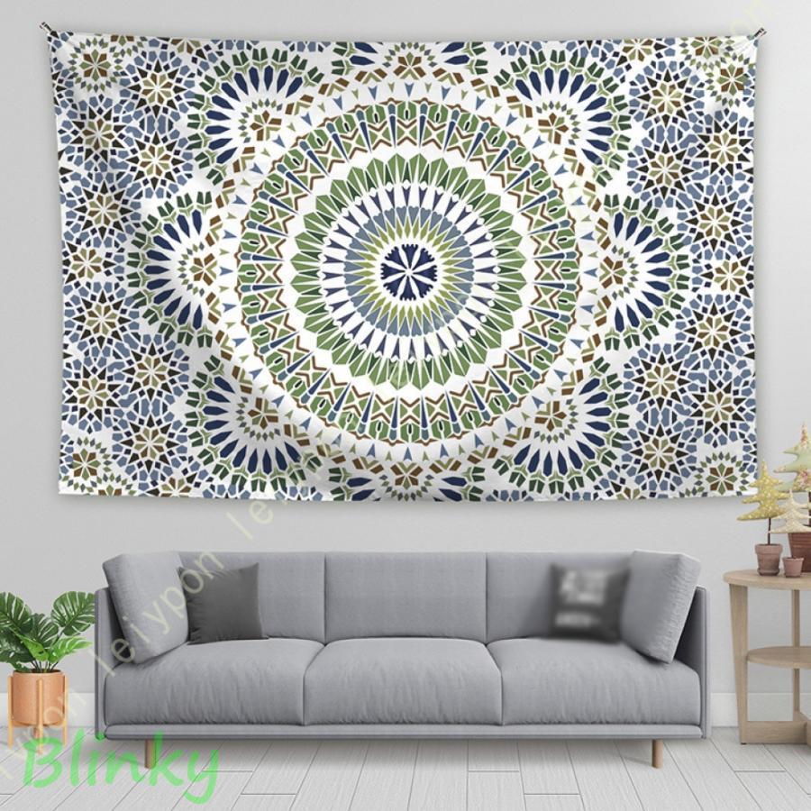 インド タペストリー マンダラ フラワー プリント 布ポスター 壁掛け ボヘミアン風 大判タペストリー ..