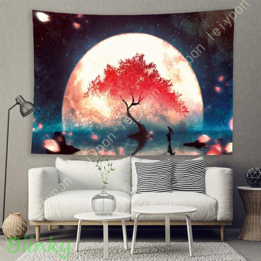 大判タペストリー 壁掛け 月 星 タペストリー 星空 多機能壁掛け 飾り インテリア ウオールデコレーシ..