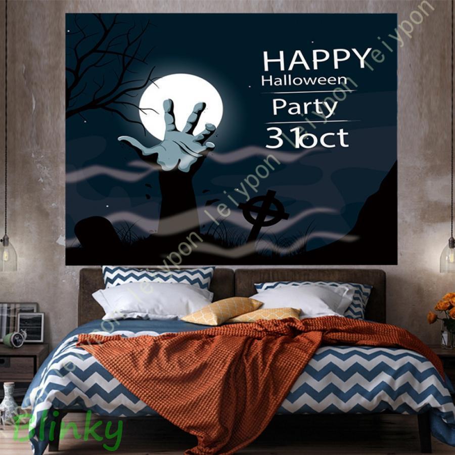 タペストリー ハロウィン飾り 壁掛け インテリア コウモリ 背景布 月夜 大判 パンプキン装飾 ホーム寮..