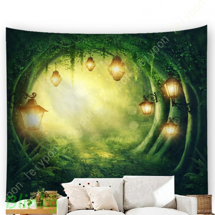 森風景 タペストリー 霧 サンシャイン 壁掛け モダンなアート おしゃれ インテリア 多機能 ファブリッ..