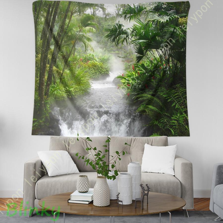 タペストリー 森のタペストリー 風景画タペストリー キノコ 北欧 森林 サンシャイン 寝室 ビーチタオル..