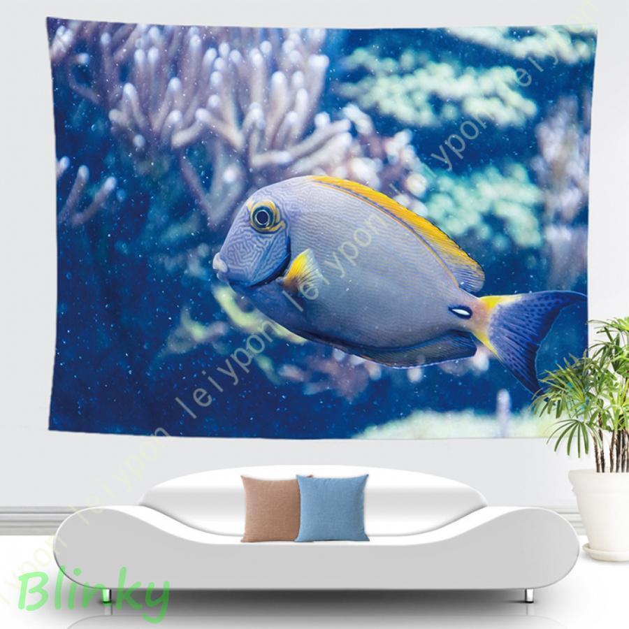 タペストリー 壁掛け 水中の世界 魚 大判 多機能壁掛け 海 海中 海底 部屋飾り 寝室の装飾 飾り 壁面装..