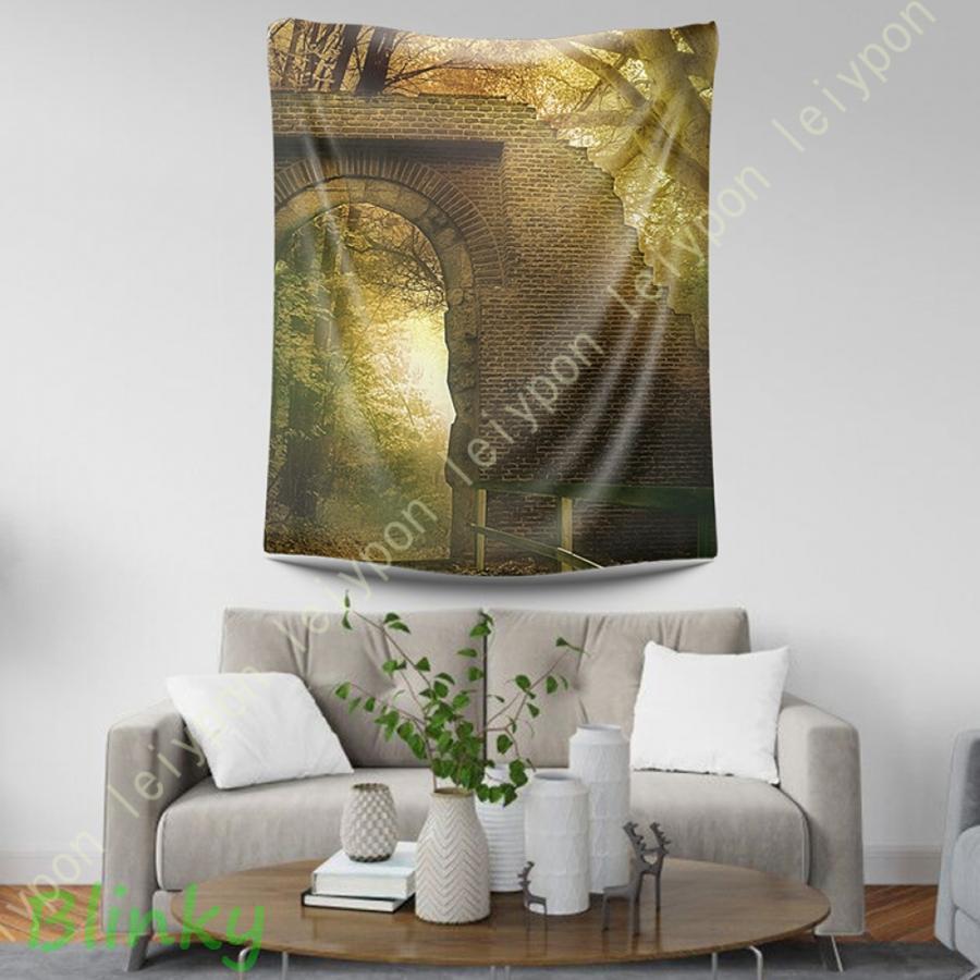 タペストリー 風景タペストリー 森林 夏 キノコ サンシャイン 装飾壁掛け 間仕切り 北欧風 花 おしゃれ..