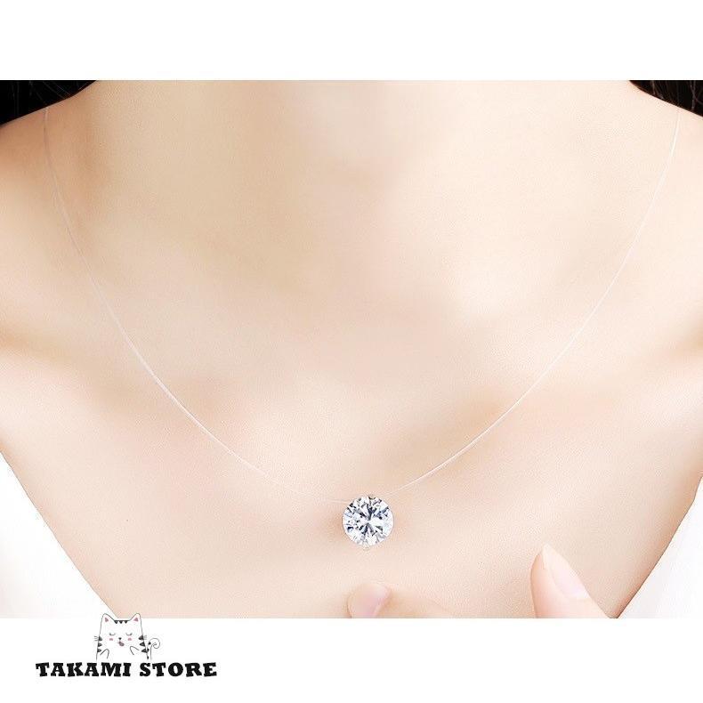 ネックレス レディース 一粒ダイヤ 1カラット 大粒 ペンダントトップ 6mm 8mm 重ね付け シルバー925 釣..