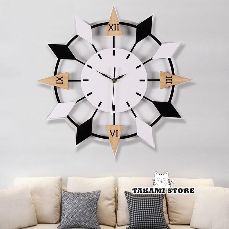 壁掛け時計　リビングルーム　木製　個性　北欧　オシャレ　静音　ウォールクロック　壁掛時計　インテリアクロック　デコレーション　高級　欧米風(3)