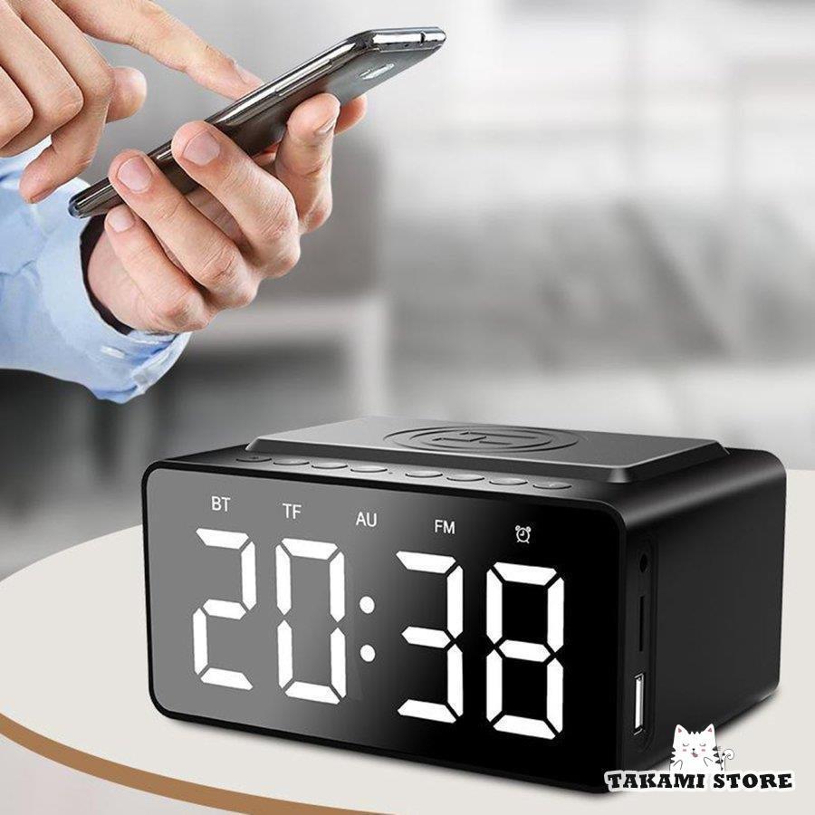 アラーム時計 枕元 非カチカチ ledアラーム時計 usb充電 充電.bluetooth スピーカー.fmラジオ.