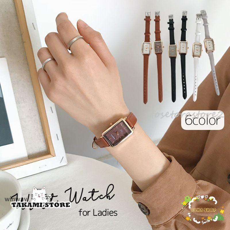 腕時計 リストウォッチ レディース 女性 アナログ スクエア レザー調 きれいめ 上品 きれいめ 秒針 大人 婦人 お洒落 おしゃれ オフィス 仕事