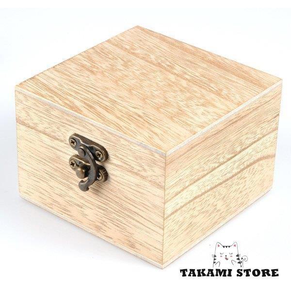 ガジェット用DIY無塗装木製時計ケーススクエアジュエリーディスプレイボックスチェスト