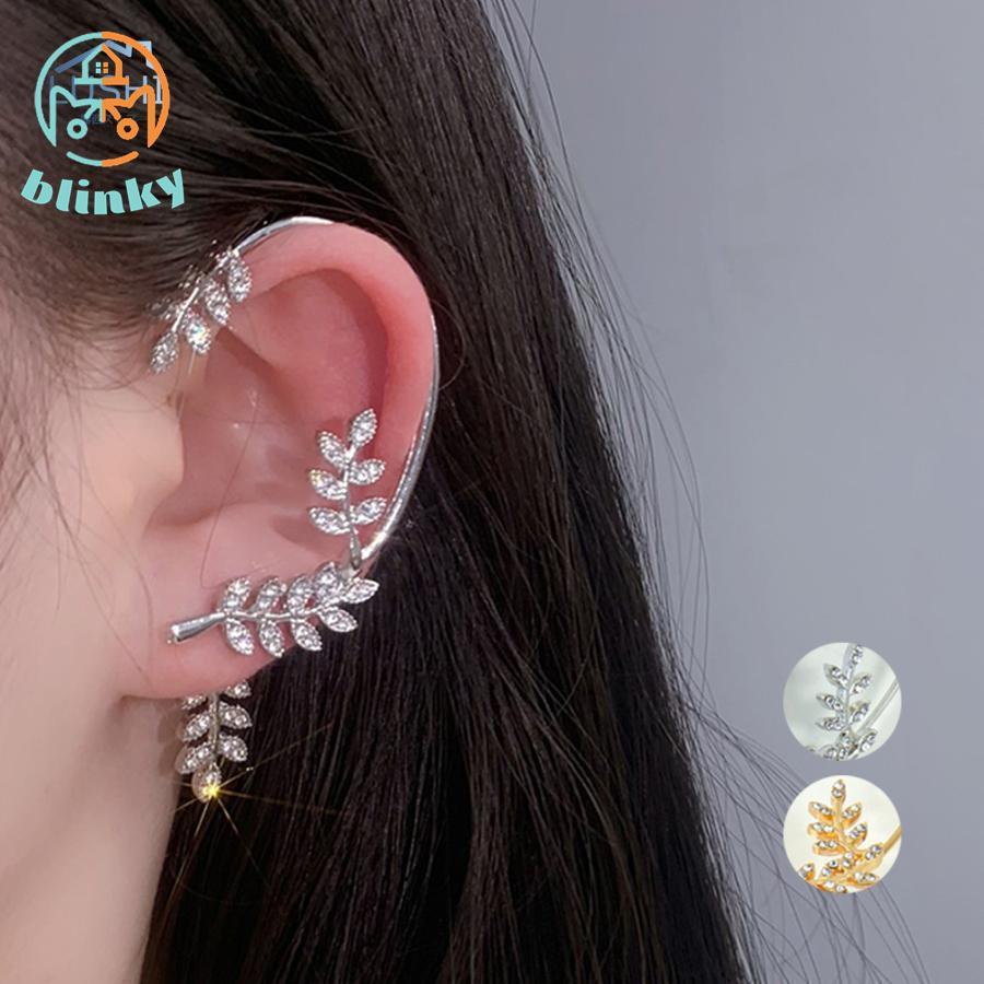 葉モチーフ イヤーカフ 韓国風