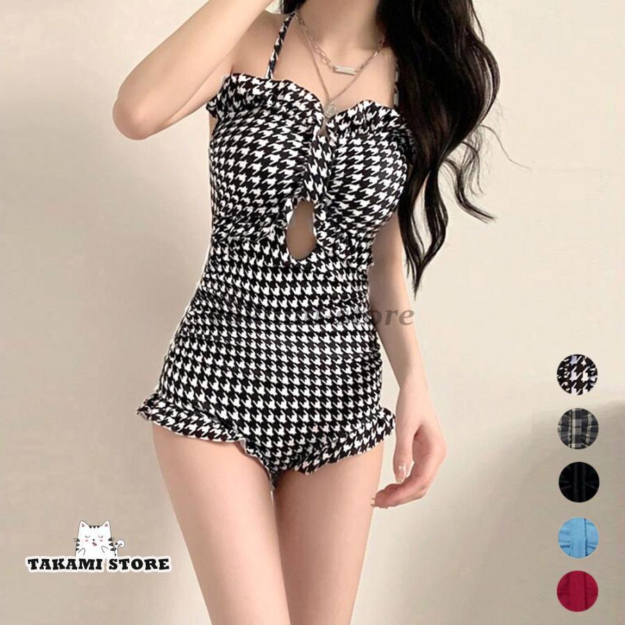 ワンピース水着 レディース モノキニ 夏 体型カバー ビキニ セパレート ワンピース水着 韓国風水着 ハイウエスト シンプルデザイン