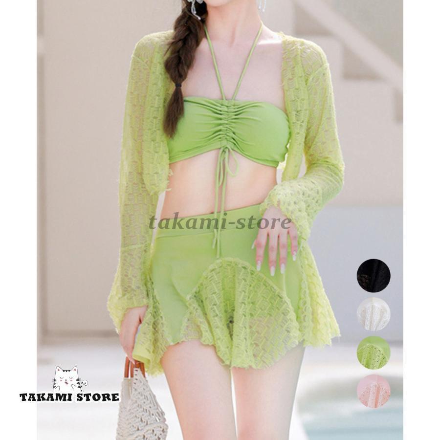 夏 盛れる水着 レディース 体型カバー可愛い 体型カバー ビキニ セパレート ワンピース水着 韓国風水着 ハイウエスト シンプルデザイン