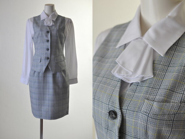 【家庭で洗える】5号7号9号11号13号15号17号19号21号23号25号日本製事務服制服ベスト・ジャケット+スカート事務用制服ホームウォッシャブルベストスーツ【AMZ】A270-6amp;370-17/B270-17amp;370-6/C268amp;368-6/D157amp;357-6/E260amp;360-2/F260amp;360-4/G216amp;316-1/H212-6amp;312-5