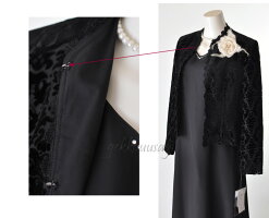 小さいサイズ7号/9号/11号/13号/15号/17号大きいサイズベルベットオパールジャケット黒アンサンブルスーツ起毛感アラベスク調レースワンピーススーツ卒業式入学式七五三お宮参り結婚式ママスーツ30代40代50代60代70代273(BL1y3)