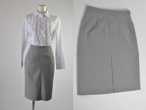 事務服 制服 スカート スーツ 事務服 リクルート スカート 単品 58cm-84cm 5号 7号 9号 11号 13号 15号 17号 19号 事務用 制服 スカート 手洗い可能 前スリット グレー 機能性抜群 スカート OL 制服 事務服 通勤 仕事着【メール便送料370円】(BL2F/AU2F1)4266 AR90