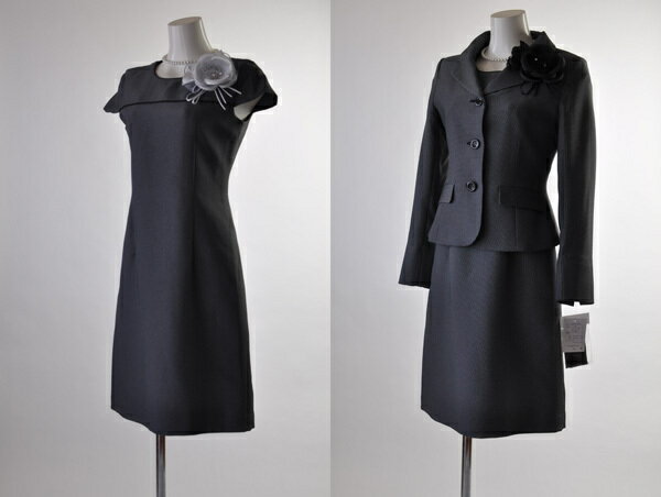 ＼10%OFFクーポン有／【今だけプレゼント付】特価 小さいサイズ 7号 ワンピーススーツ3点セット 清楚なワンピース 裾ふんわりスカート ドビー織り ネイビー 卒業式 入学式 結婚式 お宮参り 学校行事 ママスーツ 母親 おしゃれ (bl2f1y3)3735