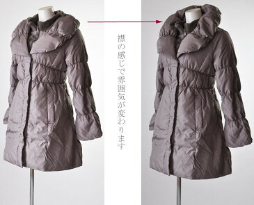 【特別企画!送料無料】即日発送M/L/LL 大きいサイズ ショールカラー・リブ襟 大人カジュアル ダウンコート レディース ママ 母 祖母 ミセス シニア 通勤 通学 送迎 コート【モカ・黒】ダウン80% 189(AU2F7)