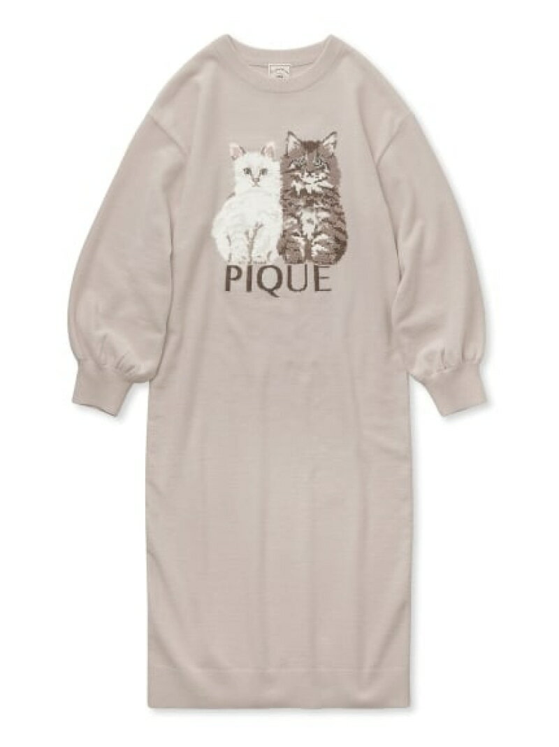 ツインキャットジャガードワンピース gelato pique ジェラートピケ インナー・ルームウェア その他のインナー・ルームウェア ホワイト ピンク ネイビー【送料無料】[Rakuten Fashion]のサムネイル