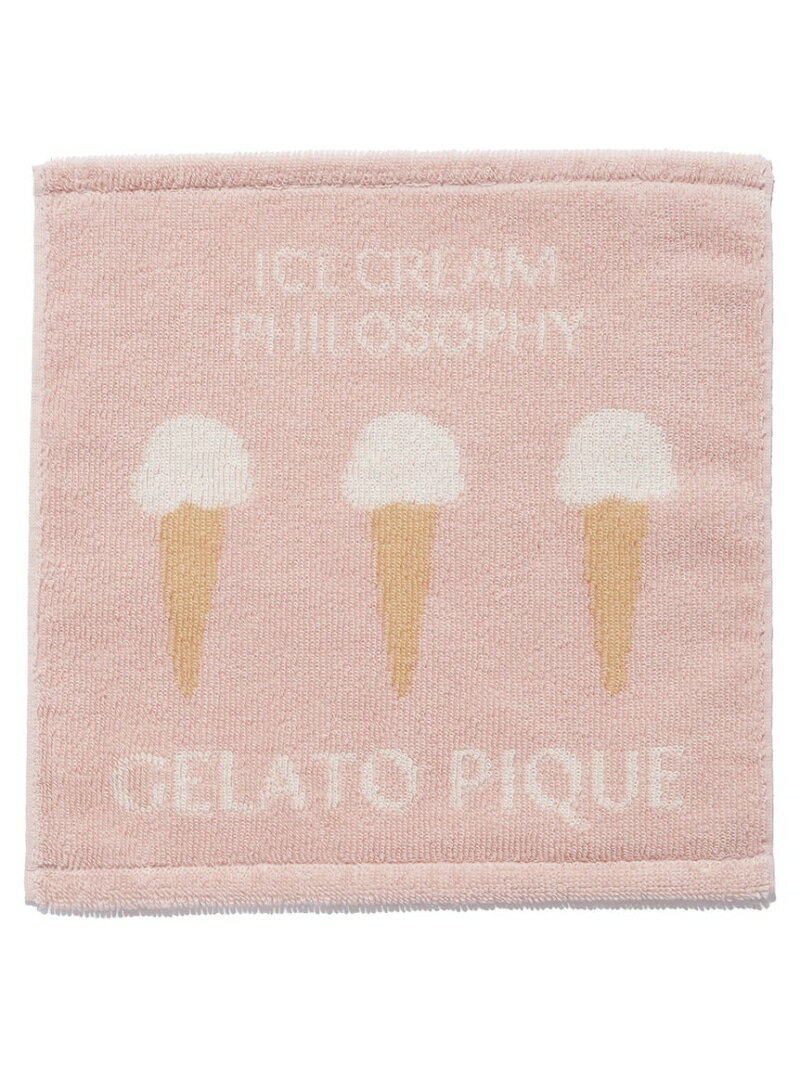 ジェラートピケ ハンドタオル アイス柄ハンドタオル gelato pique ジェラートピケ ファッション雑貨 ハンカチ・ハンドタオル ピンク ブルー[Rakuten Fashion]