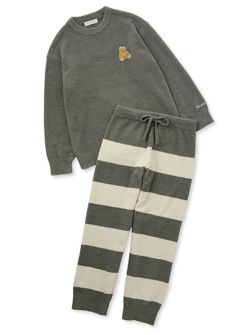 【ONLINE限定】【HOMME】ベビモコベアプルオーバー&ロングパンツセット gelato pique ジェラートピケ トップス スウェット・トレーナー ホワ...