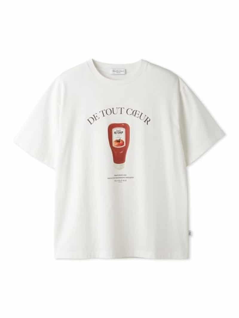 楽天gelato pique／ジェラートピケ【HOMME】ケチャップTシャツ gelato pique ジェラートピケ トップス カットソー・Tシャツ ホワイト ネイビー【送料無料】[Rakuten Fashion]