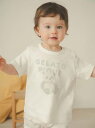 【BABY】ぬいぐるみワンポイントTシャツ gelato pique ジェラートピケ トップス カットソー・Tシャツ ベージュ ピンク ホワイト【送料無料】[R...