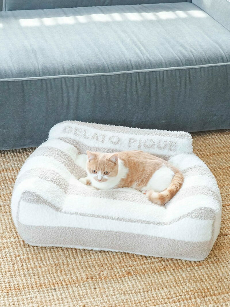 ジェラートソファ型ベッド GELATO PIQUE CAT&DOG ジェラートピケ ペット用品 ペット用ベッド・マット・クッション ホワイト ピンク ブルー