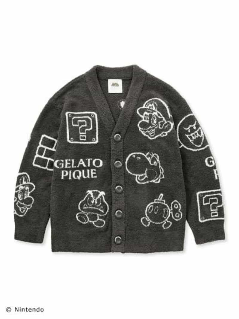 【SALE／20%OFF】【スーパーマリオ】【メンズ】ベビモコアソートジャガードカーディガン gelato pique ジェラートピケ インナー・ルームウェア その他のインナー・ルームウェア グレー【RBA_E】【先行予約】*【送料無料】[Rakuten Fashion]