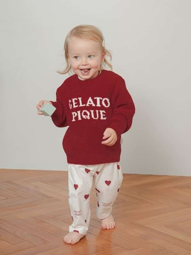 【SALE／20%OFF】【BABY】ハート柄ロングパンツ gelato pique ジェラートピケ パンツ その他のパンツ レッド【RBA_E】[Rakuten Fashion]のサムネイル