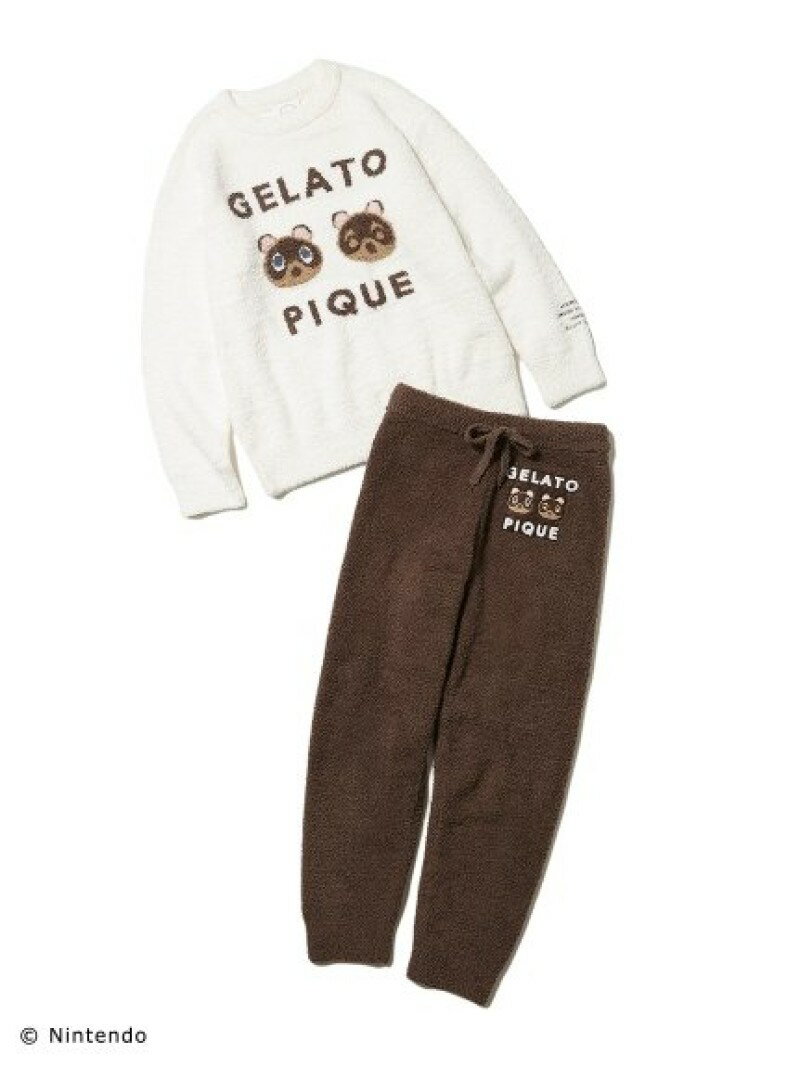 【SALE／30%OFF】【レディース】【あつまれ どうぶつの森】つぶまめジャガードプルオーバー&ロングパンツSET gelato pique ジェラートピケ インナー・ルームウェア パジャマ レッド【RBA_E】【送料無料】[Rakuten Fashion]のサムネイル