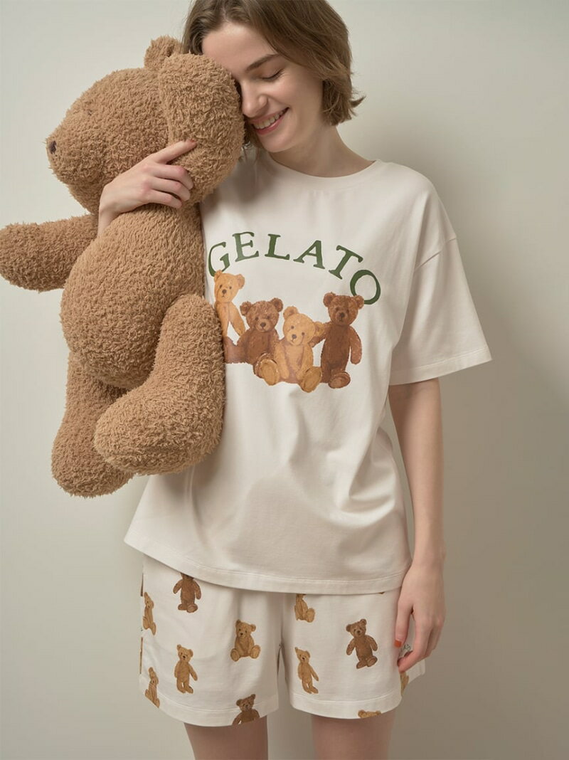 楽天gelato pique／ジェラートピケベアワンポイントTシャツ gelato pique ジェラートピケ インナー・ルームウェア その他のインナー・ルームウェア ホワイト ネイビー【送料無料】[Rakuten Fashion]