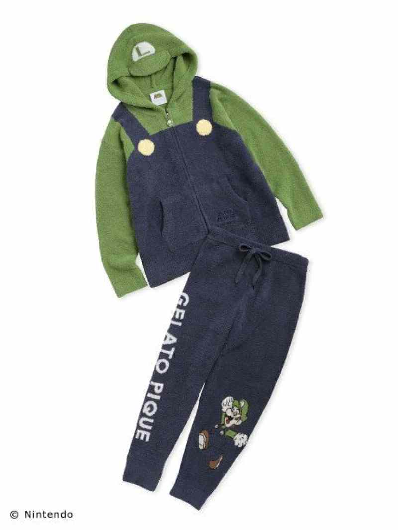 【スーパーマリオ】【レディース】ルイージパーカ&ロングパンツセット gelato pique ジェラートピケ インナー・ルームウェア パジャマ ホワイト【送料無料】[Rakuten Fashion]のサムネイル