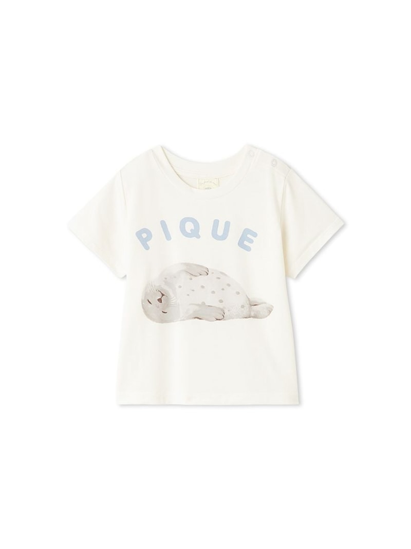 【SALE／30%OFF】【BABY】【接触冷感】あざらしワンポイントTシャツ gelato pique ジェラートピケ トップス カットソー・Tシャツ ピンク ホワイト【RBA_E】[Rakuten Fashion]のサムネイル